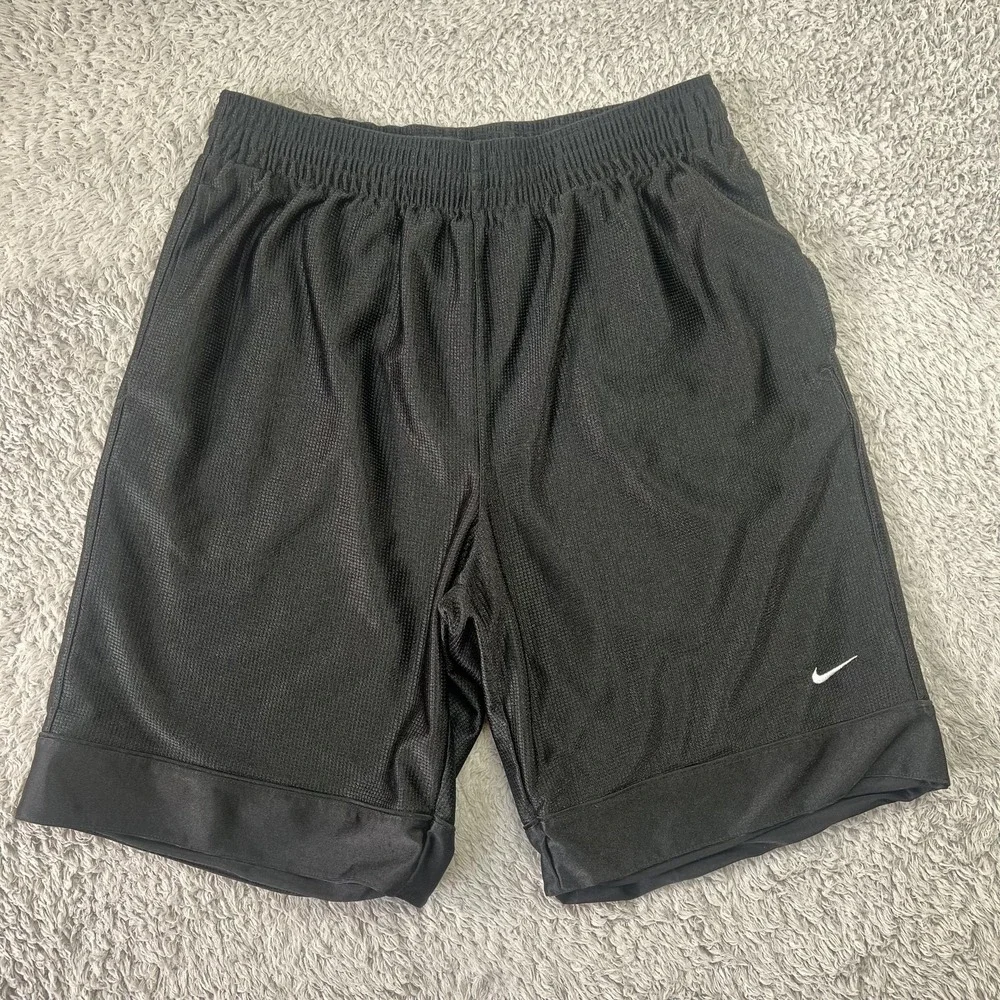 Nike Dazzle Shorts Mens M Black Athletic Basketball Mesh Drawstring Lined 9in